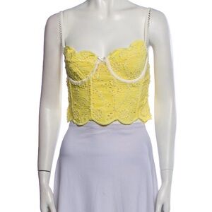 Reformation Yellow Embroidered Crop Top- Rare